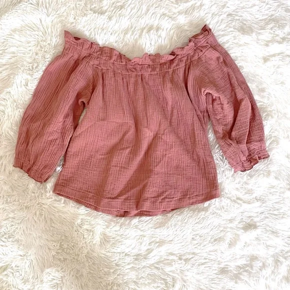 Lulu’s Peach Off-the-Shoulder Top, S - Picture 3 of 3